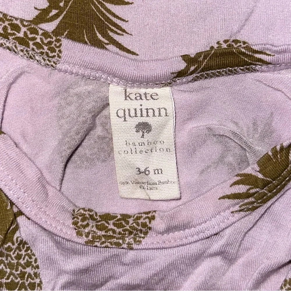 Kate Quinn Bamboo Collection Soft Pineapple Ruffle Long Sleeve One Piece Sz 3-6M